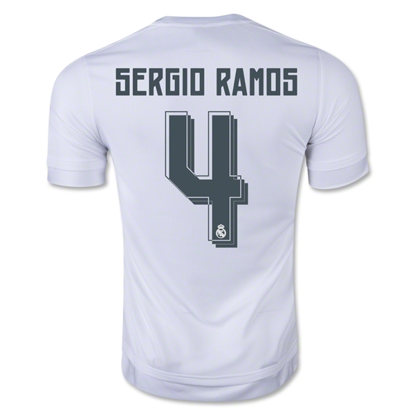 Real Madrid 2015-16 SERGIO RAMOS #4 Home Soccer Jersey